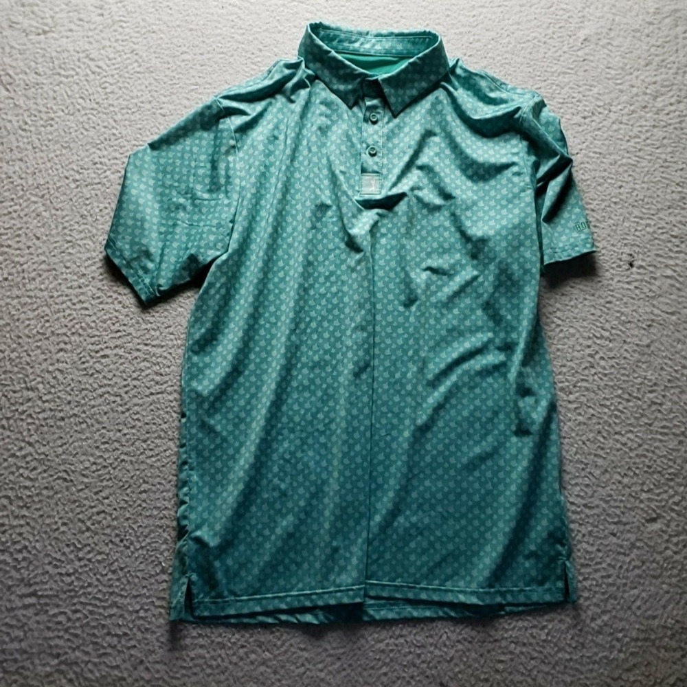 BOGEYBROS Polo Shirt Mens XL Green Hand Graphic Stretch Performance Golf Top